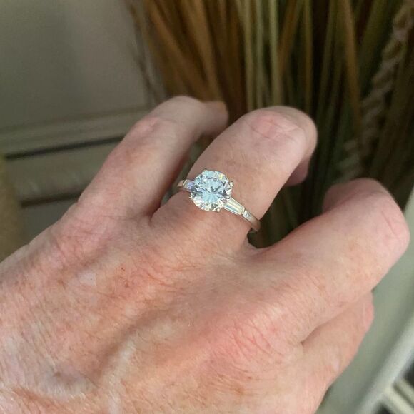 Sterling Silver CZ Engagement Ring Size 10 - Picture 7 of 7